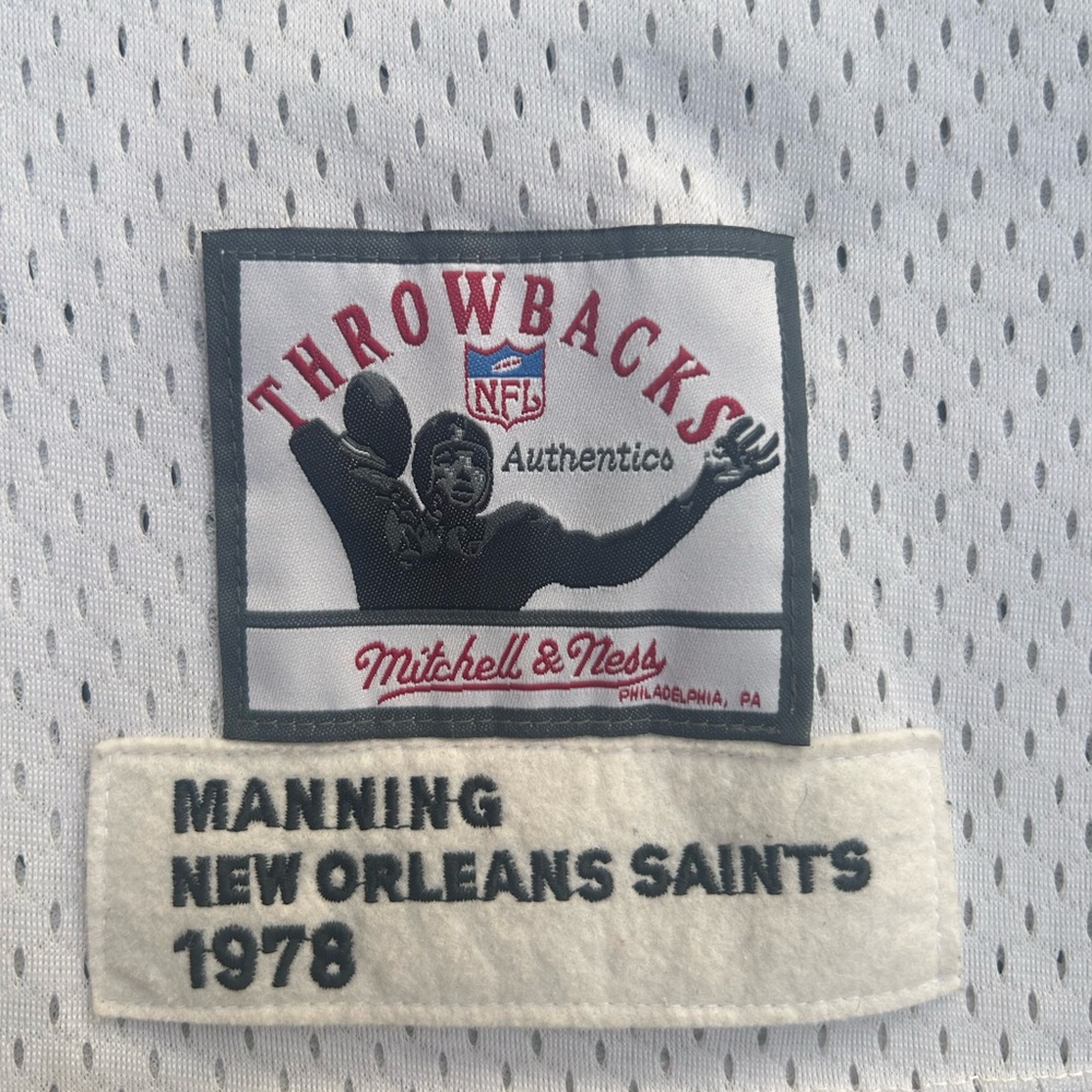 Mitchell & Ness Throwbacks New Orleans Saints #8 Archie Manning Stitched Jersey - Picture 3 of 7
